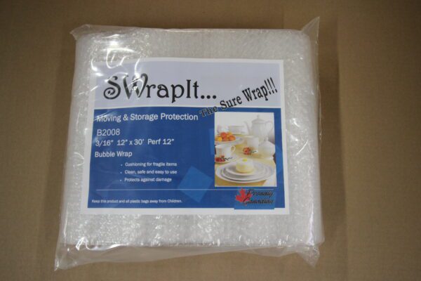 0.1875 Inch X 12 Inch X 30 Bubble Wrap