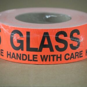 The Glass Inside Handle With Care Bright Orange Labels