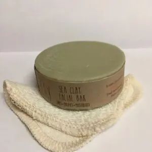 Posy Sea Clay Facial Bar Plus 1 Organic Mini Facial Cloth