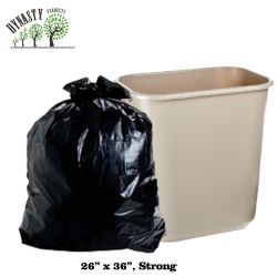 26 Inch X 36 Inch Strong Black Garbage Bags - 200 per Cs