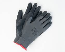 Black Foam Nitrile On Nylon Liner, Palm-Coated Gloves